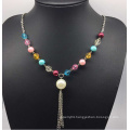 Colorful Beads Pearl Sweater Necklace (XJW13754)